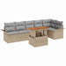 Tuinbankenset 7 st Beige en Licht Grijs poly rattan