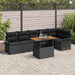 Tuinbankenset 7 st Zwart poly rattan