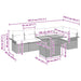 Tuinbankenset 7 st Zwart poly rattan