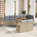 Tuinbankenset 9 st Beige en Licht Grijs poly rattan