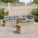 Tuinbankenset 9 st Beige en Licht Grijs poly rattan