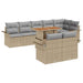 Tuinbankenset 9 st Beige en Licht Grijs poly rattan