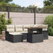 Tuinbankenset met kussen 7 pcs Zwart en Crème poly rattan