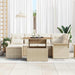 Tuinbankenset 7 st Beige en Crème poly rattan