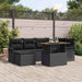Tuinbankenset 7 st Zwart poly rattan