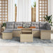 Tuinbankenset 8 st Beige en Licht Grijs poly rattan