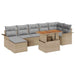 Tuinbankenset 8 st Beige en Licht Grijs poly rattan