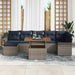 Tuinbankenset 8 st Grijs en Marineblauw poly rattan