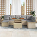 Tuin Sofa Set 9 st beige en lichtgrijs