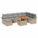 Tuin Sofa Set 9 st beige en lichtgrijs