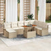 Tuin Sofa Set 9 st beige en crèmekleurig
