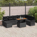 Tuin Sofa Set 9 st Zwart Poly rattan en gepoedercoat staal