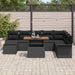 Tuin Sofa Set 9 st Zwart Poly rattan en gepoedercoat staal
