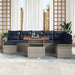 Tuin Sofa Set 9 st grijs en marineblauw
