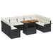 Tuin Sofa Set 10 st Zwart en crème