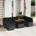 Tuin Sofa Set 10 st Zwart Poly rattan en gepoedercoat staal