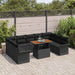 Tuin Sofa Set 10 st Zwart Poly rattan en gepoedercoat staal