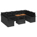 Tuin Sofa Set 10 st Zwart Poly rattan en gepoedercoat staal