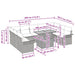 Tuin Sofa Set 10 st Zwart Poly rattan en gepoedercoat staal