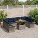 Tuin Sofa Set 10 st grijs en marineblauw