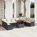 Tuinbankenset 11 st Zwart en Crème poly rattan