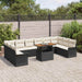 Tuinbankenset 11 st Zwart en Crème poly rattan