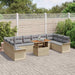 Tuinbankenset 11 st Beige en Licht Grijs poly rattan