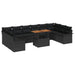 Tuinbankenset 11 st Zwart poly rattan