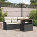 Tuinbankenset 5 st Zwart en Crème poly rattan
