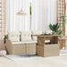 Tuinbankenset 5 st Beige en Crème poly rattan