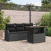 Tuinbankenset 5 st Zwart poly rattan