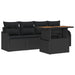 Tuinbankenset 5 st Zwart poly rattan