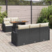 Tuinbankenset 6 st Zwart en Crème poly rattan