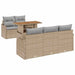 Tuinbankenset 6 st Beige en Licht Grijs poly rattan