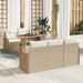Tuinbankenset 6 st Beige en Crème poly rattan