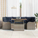 Tuin Sofa Set 7 st grijs en marineblauw