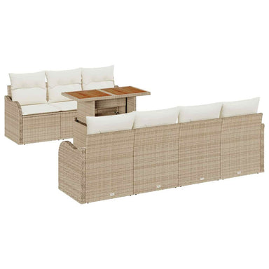 Tuin Sofa Set 8 st beige en crèmekleurig