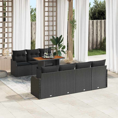 Tuin Sofa Set 8 st Zwart