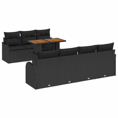 Tuin Sofa Set 8 st Zwart