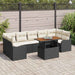 Tuinbankenset met kussen 8 pcs Zwart en Crème poly rattan