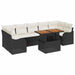 Tuinbankenset met kussen 8 pcs Zwart en Crème poly rattan