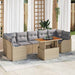 Tuinbankenset 8 st Beige en Licht Grijs poly rattan