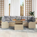 Tuinbankenset 8 st Beige en Licht Grijs poly rattan