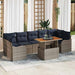 Tuinbankenset 8 st Grijs en Marineblauw poly rattan