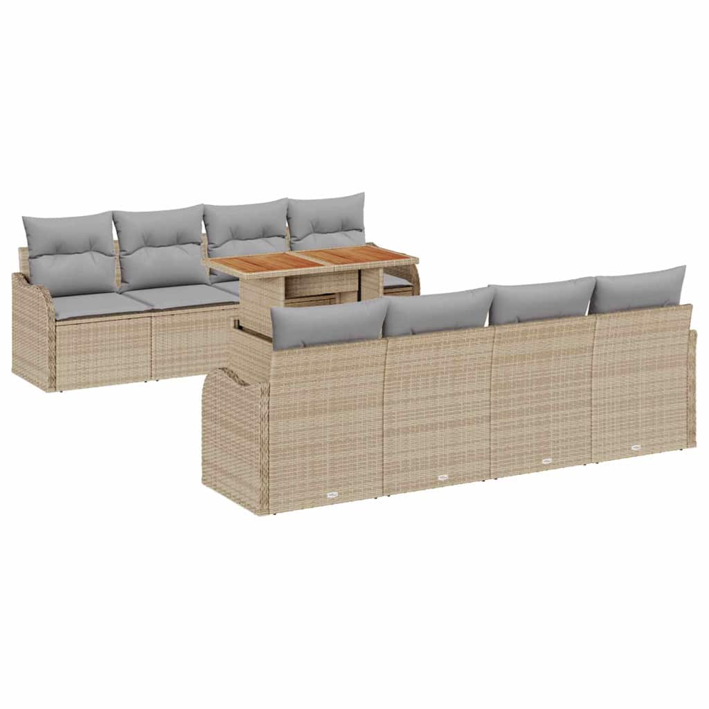 Tuin Sofa Set 7 st beige en lichtgrijs