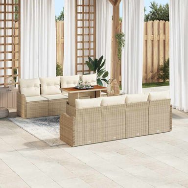 Tuin Sofa Set 7 st beige en crèmekleurig