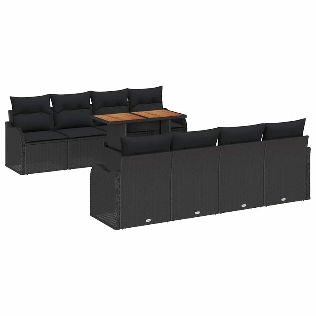 Tuin Sofa Set 7 st Zwart