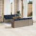 Tuin Sofa Set 7 st grijs en marineblauw