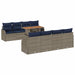Tuin Sofa Set 7 st grijs en marineblauw