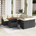 Tuin Sofa Set 7 st 6-Aantal zitplaatsen Zwart en crème